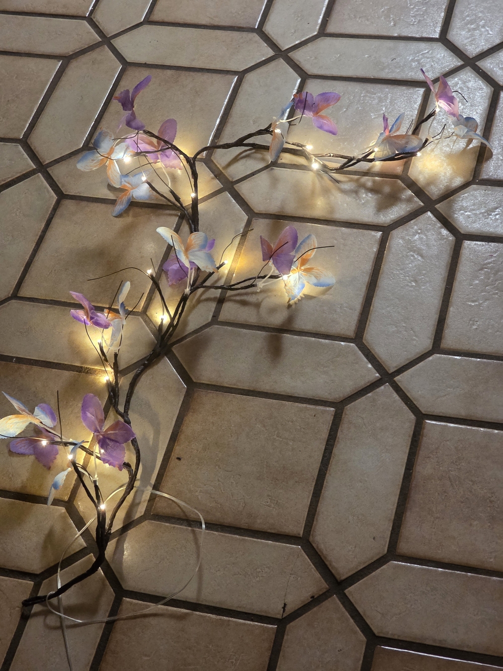 Purple LED Butterfly String Lights Usb. - Picture 4 of 7
